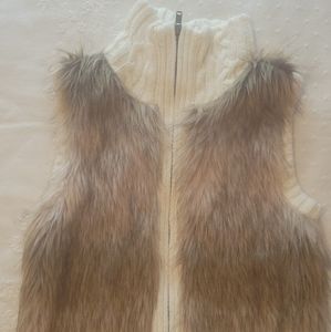 Youth faux fur front sweater vest